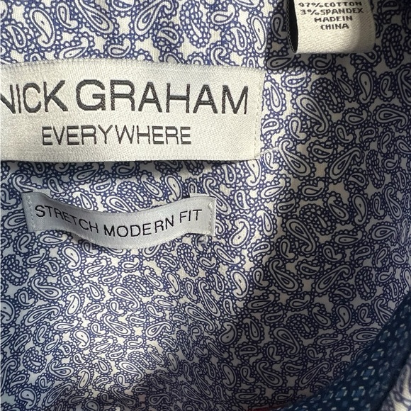 Nick Graham, Size Medium, Blue Paisley, Long Sleeve Button Down. NWT @21 - Picture 2 of 9
